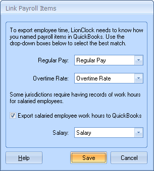 link payroll items